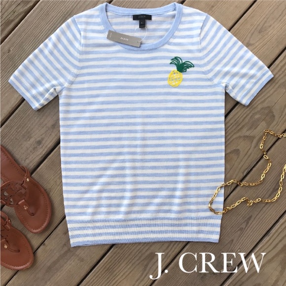 J Crew Tippi Sweater Pineapple Stripe S 